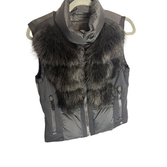 Goldbergh Chic Faux Fur Down Vest Black-sz US 8 - Picture 10 of 16